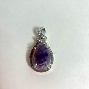 Necklace pendant. Faux amethyst and faux diamond necklace pendant.